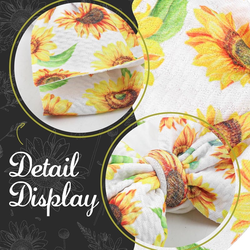 ONENINEDREAM 2 Pcs 6’’ Yellow Bows for Baby Girls Sunflower Girl Headbands Summer Outfits Hair Accessories for Newborn Infant Toddler Clothes - Image 5